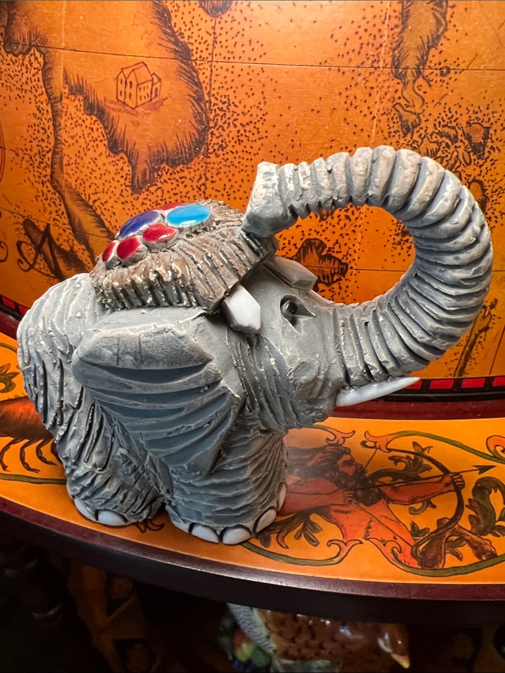 Artesania Rinconada Elephant Figure Vintage Studio Crafted DeRosa Signed Pottery
